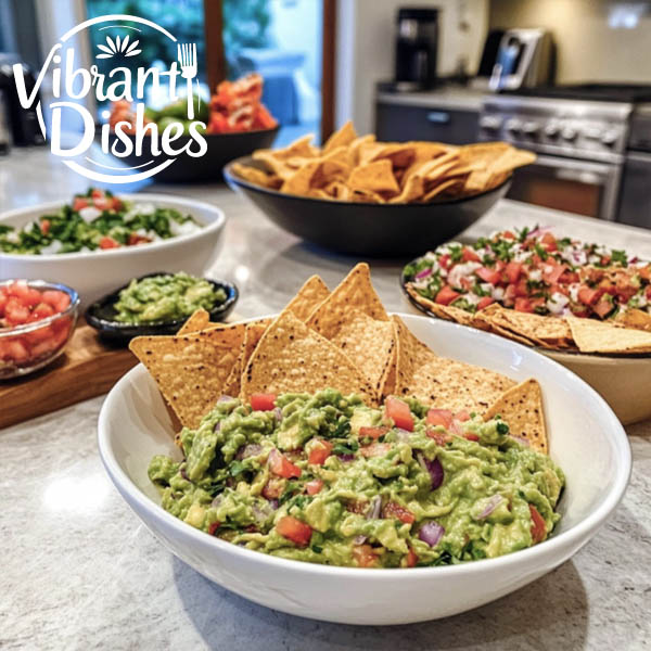 Guacamole served with chips, on tacos, and as a spread on toast.