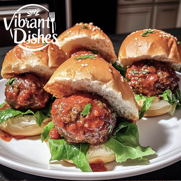 Large meatball sliders served as appetizers.