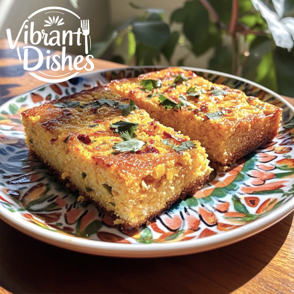 Three variations of Mexican cornbread on a Mexican-style plate.