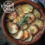 Overhead shot of a baked Zucchini Potato Recipe with herbs and cheese.