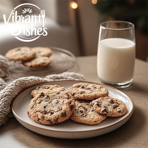 A plate of cookies without brown sugar with a glass of milk.