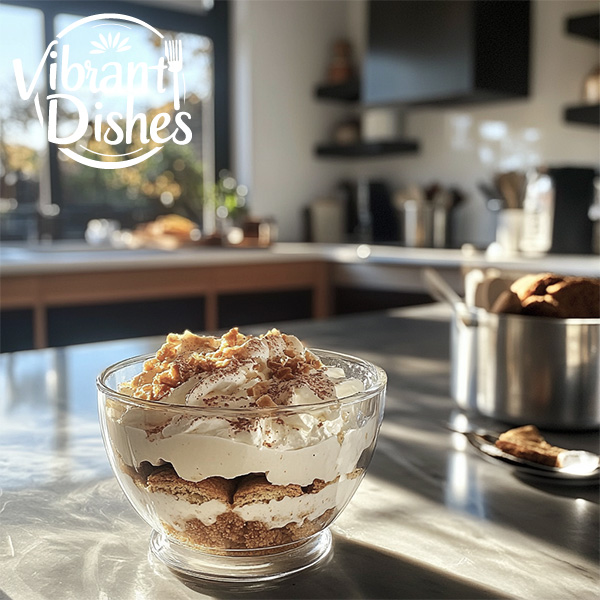 Gluten-free tiramisu with coconut cream on an elegant plate.